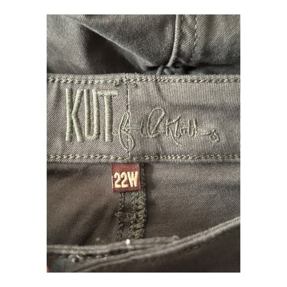 Kut from the Kloth jeans Katy boyfriend denim dark green size 22W - Picture 3 of 7